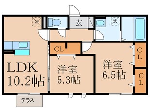 ディールーム後藤寺　Ａ棟の物件間取画像